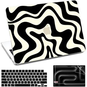 for MacBook Pro 14 Inch Case 2026 2025-2021 M5/M4/M3/M2/M1 Models A3427 A3426 A3434 A3401 A318 A3112 A2992 A2918 A2779 A2442, Protective Cover with Screen & Keyboard Protector - Blue Wave