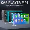 7'' Double Din Car Stereo Build-in Apple Carplay,Bluetooth 5.1 Hand-Free Calling,Touchscreen Car Radio FM,GPS Navigation,Night Vison Backup Camera,USB/TF/Subwoorf/240 watts