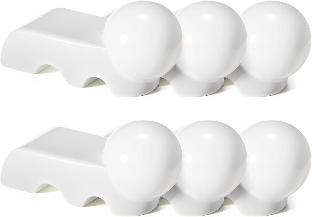 Kigeli 6 Pcs Resin Garden Pot Feet for Outdoor Planters 3 Inch Long 1.5 Inch Tall Flower Handmade Elevator Plant Feet Frost Proof Lifter for 14-20 in Pot(White,Novel)