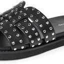 The Drop Women's Mila Slide, Black with Studs, 6.5