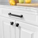 Amerdeco 10 Pack Matte Black 5 Inch(128mm) Hole Centers Kitchen Cabinet Pulls Cabinet Hardware Kitchen Handles for Cabinets Cupboard Handles Drawer Pulls