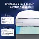 NicePlus Dorm Room Essentials Dual Layer 4 Inch Memory Foam Mattress Topper Twin XL, 2 Inch Cooling Gel Memory Foam and 2 Inch Soft Pillow Top Mattress Pad Cover Back to School