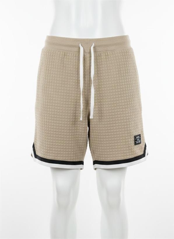 VOGSTART Men’s Waffle Sweat Shorts Basketball Athletic Casual Midweight 8'' Inseam Shorts with Pockets (Size M)