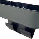 Cup Holder for Car Seat Gap Organizer, Multifunctional Cup Drink Holders with PU Leather Cover,Side Insert Center Console Gap Filler Storage Box for Mug Bottle CellPhones Keys Coffee Coasters Grey2