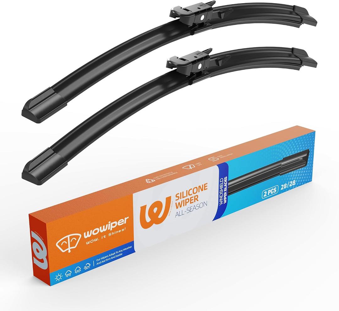 Silicone Wiper Blades 28" + 28" Automotive Replacement Windshield Wiper Blades for Ford Escape 2019-2013/Focus 2018-2012/Edge 2020-2015 OEM Quality Wipers for Front Windshield(Set of 2)