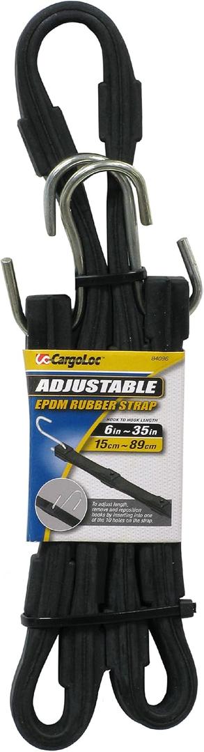CargoLoc 84096 Epdm Rubber Adjustable Tarp Strap with Steel Hooks, 31-Inch
