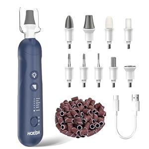 Cordless Electric Nail File Set, Rechargeable Pedicure Tools for feet, Professional Manicure Pedicure Kit 5 Speeds Hand Foot Care Nail Drill for Thick Nail Toenail Cuticle Women Men Pets, Blue