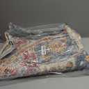 Lahome Moroccan Trellis Washable Round Area Rug, Round Rug 5ft Soft Non-Slip, Non-Shedding Distressed Circle Carpet for Bedroom Living Room Bathroom Nursery Kitchen Elise, Cream/Multi