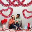 50 Feet Valentines Day Tinsel Garland Decor, Valentine Heart Tinsel Garlands Red Pink Heart Hanging Garland, Valentine's Day Decorations for Indoor Outdoor Home Wedding Party Mantel Table