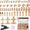 56 Pcs Brass DOT Air Line Fittings kit with Brass Bushings Push to Connect Fittings Push Lock DOT Air Fittings NPT Thread & Quick Connect Air Hose Fittings