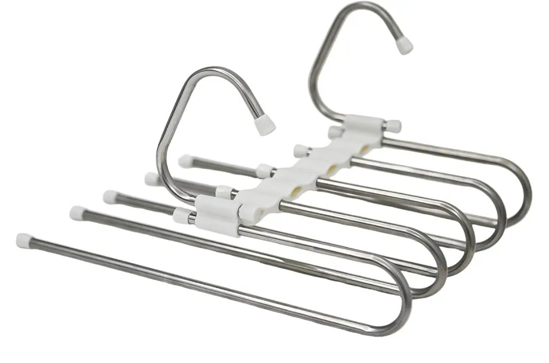 Space Saving Metal Closet Organizer, Clothes Pants Hangers ,Anti-Slip Design, Closet Organizers and Storage – Non-Slip Multifunctional Metal Hanger for Pants, Jeans, Skirts & Trousers