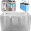Beach Bag Organizer for Bogg Bag, Tote Bag Organizer Insert, Lightweight Mesh Divider with Zipper Pocket & 7 Compartments, Accessories Insert for XL Bogg Tote