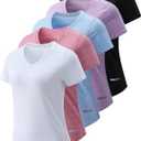 5 Pack Women’s Workout Tops Dry Fit T Shirts – Athletic Short Sleeve Gym Shirts for Women, Running Yoga Active Tees, XL