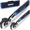 Rizom Self Adjusting Wrench, 8 and 12 Pipe Wrench, 2-Piece Self Adjustable Wrench Set with 3/8 to 1-3/4 inch Jaw Open