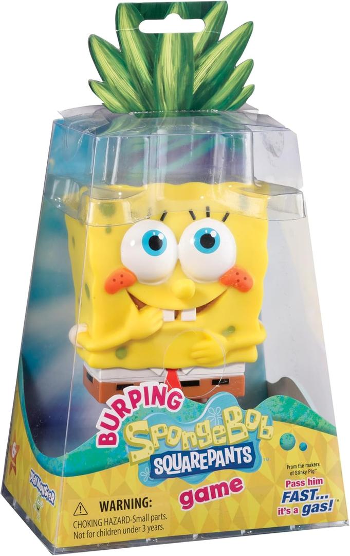 PlayMonster SpongeBob SquarePants Game  Fast, Musical Kids Game  Funny Sounds  Roll the Dice and Pass Him Fast  For Ages 6+, Yellow
