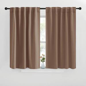 NICETOWN Blackout Curtain Panels for Living Room - (Cappuccino Color) 29x30 inch, 2 Panels Set, Room Darkening Blackout Drapes for Window