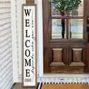 Welcome-ish Sign for Front porch Standing 45"X9" Wooden Frame Large Outdoor Welcome Front Door Tall Vertical Funny Signs Decor for Modern Rustic Farmhouse Home Outside Decorations (Wood White)