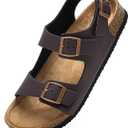 Torotto Womens Sandals with Cork Footbed Open Toe Adjustable Webbing Athletic Slides Sandals for Walking | Beach | Indoor Outdoor