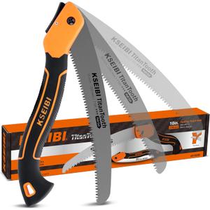 KSEIBI Folding Saw - 10 Inch Camping & Gardening Saw, SK-4 Steel, Precise Cuts