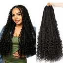 Goddess Box Braids Crochet Hair - 18 Inch Pre Looped Boho Crochet Braids with Curly Ends, 8 Packs Crochet Box Braids, Bohemian Box Braids Crochet Hair for Black Women #2