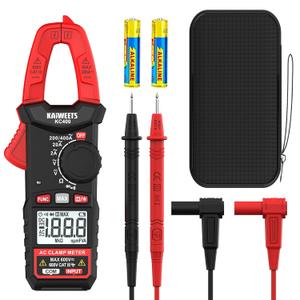 KAIWEETS Digital Clamp Meter, Portable Size, 2000 Counts, Measures High AC Current 400A, 600V AC/DC Voltage, Resistance, Continuity, Diode, Auto Ranging Multimter, Voltage Tester, KC400