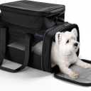 DELOMO Airline Approved Cat and Dog Carrier: Expandable Pet Carrier for Small Dogs, Cats up to 15 Lbs - Fits Major Airlines (17" x 11" x 8.6")
