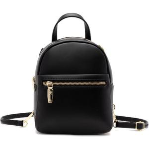 Mini Backpack Purse for Girls Teenager Cute Leather Backpack Women Small Shoulder Bag Handbags (Black)