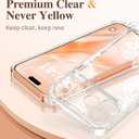 GVIEWIN for iPhone 17 Pro Max Case, with Screen Protector+Full Camera Protection, [NonYellowing] Clear Floral Slim Shockproof Protective Women Phone Case for iPhone 17 Pro Max 6.9", Coral Lotus/White