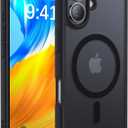 Magnetic for iPhone 16 Case,[Compatible with MagSafe][Military Grade Drop Protection] Anti-Fingerprint Translucent Matte Shockproof Protective Case for iPhone 16 Phone Case 6.1",Black