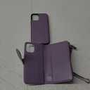 iCoverCase for iPhone 12/12 Pro Wallet Case with Card Holder and Wrist Strap, PU Leather Kickstand Card Slots Zipper Pocket Magnetic [Detachable] Flip Cover Case 6.1 Inch (Purple)