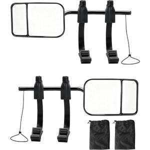 2PCS Tow Mirrors,Car Accessories Mirror Extenders for Towing,Universal Clip-On Mirror Extenders,Adjustable Flat Rearview Mirrors,Suitable for Most Cars,Trucks,Trailers,RVs,SUVs Etc
