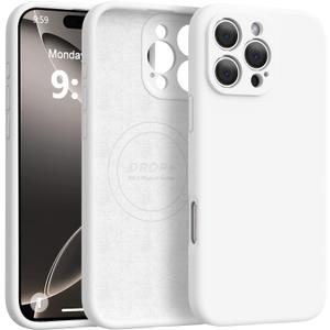 Magnetic for iPhone 16 Pro Max Case [Compatible with Magsafe] [Premium Silicone Satin-Smooth Touch] Slim Shockproof Anti-Scratch Microfiber Lining Case, 6.9 inch, White