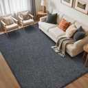 FinRec 5x7 Washable Area Rugs for Bedroom Living Room, Low Pile Thin Rug Solid Color, Non-Slip Carpet Indoor for Home Decor (Grey)
