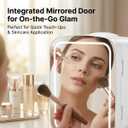 Portable 4L Beauty Fridge with Dimmable LED Makeup Mirror. Compact cold storage design maintains freshness of serums, creams and cosmetics, a great choice for home, bedroom, office and vehicle use, 21.7" mini