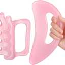 2Pack Fascia Massage Tool,Fascia Blaster for Cellulite Release Pink Resin Body Gua Sha Tool for Waist,Back,Legs,Face