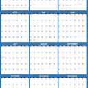 32" x 48" SwiftGlimpse 2027 Wall Calendar Erasable Large XL Wet & Dry Erase Laminated 12 Month Annual Yearly Wall Planner, Reversible, NAVY (1-Pack)
