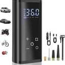 YUGUANG Tire Inflator Portable Air Compressor, Cordless Faster 150 PSI Air Pump for Car Tires Touch Screen Auto Shut-Off Electric Tire Pump for Car Bike Motorcycle Balls (Black)