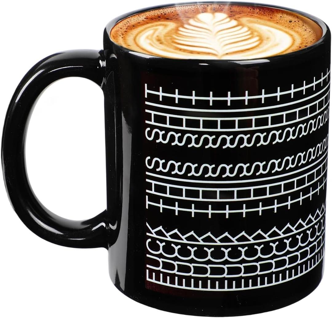 Fuck This Shit Mug, Funny Coffee Mug, Gift for Work Bestie, Unique Office Prank Gag Gifts for Coworkers Birthday Christmas (Black)