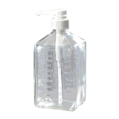 Coffee Syrup Dispenser Pump Bottles Commercial Use with Pump Clear Honey Jar Container Sauce Pump Fructose Pressure Bottle for Restaurant, 30CC glass