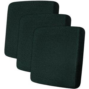 Leather Look Couch Cushion Covers Sofa Seat Slipcovers Sets Couches Furniture Protector for Sectional Armchair Loveseat Pets Kids Stretch Spandex Fabric (3 Cushion Sofa, Dark Green)