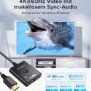HDMI Switch 2 in 1 Out 4K@60Hz, WARRKY [3.3ft Fixed Braided HDMI Cable, Aluminum Case, HDCP 2.2] Bidirectional 2x1 Switcher (Not Splitter) Compatible for PS5/4, Nintendo Switch, FireStick Black