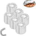 60PC Reusable Aluminum Foil Food Covers, Elastic Stretch Food Covers for Bowls, Plates, Dishes. Keep Food Warm & Fresh, Dust-Proof, Reusable Kitchen Lids for Home, Party, Picnic, Restaurant (22CM)