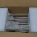 CHILL RECIPE Hurricane Glass Candle Holders-Set of 6 Tall Taper Candle Holder with 12 Tall Clear Cylinder Covers for Wedding Table Centerpiece Home Decor (Floral Base+Ribbed Chimney)