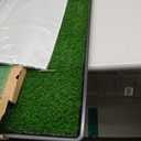 Dog Grass Large Potty Patch, Dog Litter Boxes Artificial Grass Bathroom Turf for Pet Training, Washable Puppy Pee Pad, Perfect Indoor/Outdoor Portable Potty Pet Loo (Tray system-35"X22.6")