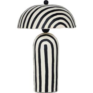 Tov Furniture Maiori Black Striped Papier Mache Table Lamp