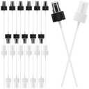 24 Pack Spray Bottle Top, Spray Bottle Nozzle Replacement, 24/410 Fine Mist Spray Caps with 5.9" Dip Tube, Plastic Sprayer Pump for Toners and Essential Oil Bottles, Home, Kitchen Black,White