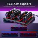 Switch 2 Controller Charger-Dock for Switch 2 JoyCon, with LED Indicator Portable Dual-Direction Magnetic Fast Charger Station,Accessories with USB Type-C Cord [with Wrist Straps]