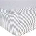 Burt's Bees Baby Essential Organic Cotton Fitted Crib Sheet, Breathable for Boy Girl Standard Crib & Toddler Mattresses (1-Pack, Heather Grey Stripes)