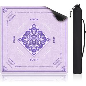 Shipped Rolled Mahjong Mat with Rule Without Creases, 32.5" x 32.5"