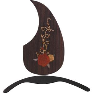 Rosewood Guitar Protective Pickguard With Acoustic Ebony Arm Rest Parts